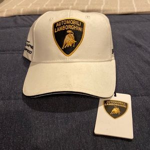 White vintage unworn Lamborghini event hat